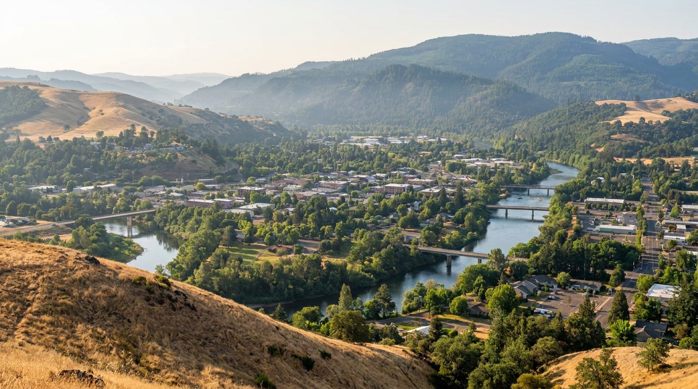 Roseburg, Oregon nestled in the Umpqua Valley